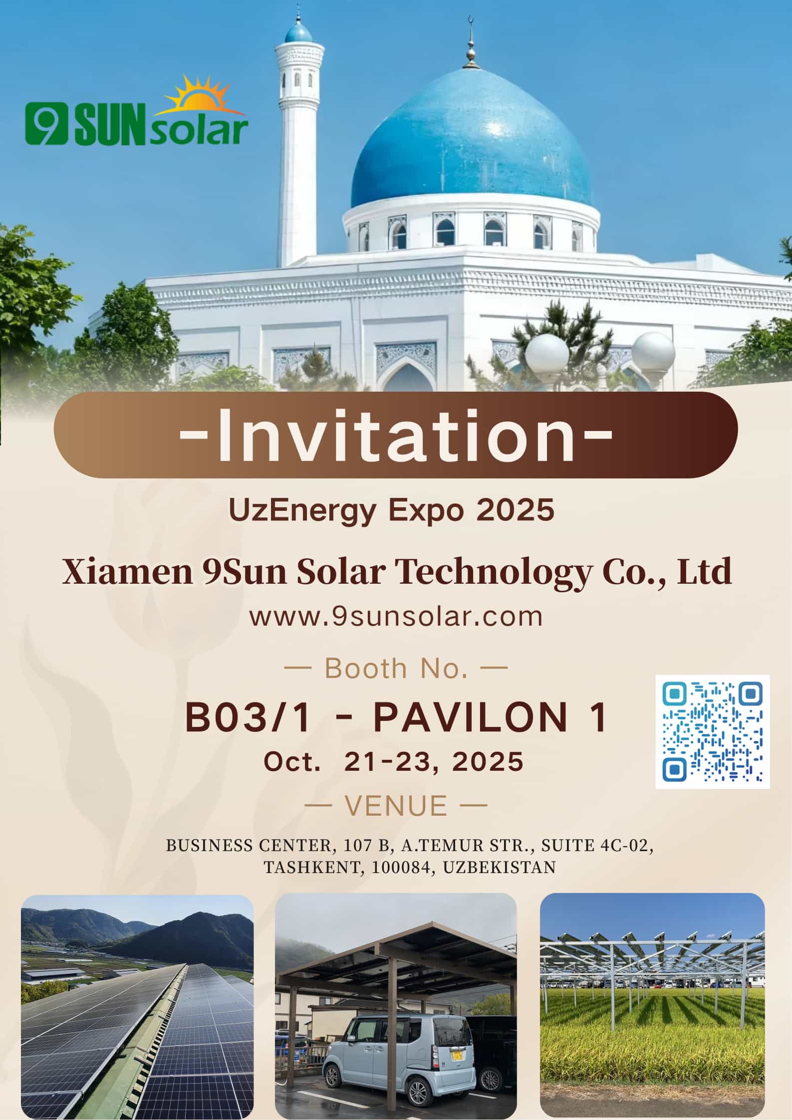 Pressemitteilung: 9Sun Solar lädt Sie zur UzEnergy Expo 2025 in Usbekistan ein